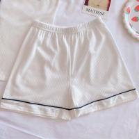 [48小时发货]夏季睡衣女学生短袖短裤两件套装大码2021年新款港韩爆版薄ins风 白色(单裤) M 80-95斤