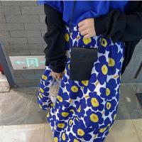 蘑菇头2021夏季新款韩版显瘦学生慵懒清新碎花A字半身裙过膝长裙 蓝色宽松半身裙 [宽松半身裙] S 建议80-90斤