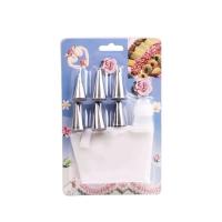 不锈钢裱花嘴24头套装 生日蛋糕曲奇奶油挤花袋嘴 diy烘焙工具 小号套装(6个花嘴+转换器+裱花袋)