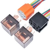 汽车继电器12V /24V空调风扇大灯喇叭大功率100A4脚5脚插头插座 12V 4脚[继电器插头] (4脚5脚)通用陶