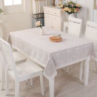[48小时发货]餐桌布布艺格子棉麻中式正长方形家用椭圆饭台布简约现代北欧茶几 夏西--大格子-米卡 常用盖巾60*60