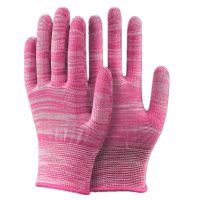 [工厂低价]尼龙手套透气耐用无气味舒适柔软高密度尼龙手套 [可爱粉]条纹尼龙手套12双装
