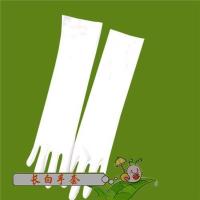 儿童小手套幼儿园演出白色长手套女童公主裙礼服舞蹈礼仪小孩手 长白手套 4-9岁