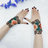 防晒手套夏天薄女薄款防紫外线手腕袖套遮疤痕纹身民族绣花杨丽萍 A款 17CM