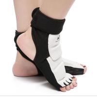 半指拳套专业跆拳道护手套 成人儿童散打搏击拳击手套 护脚背脚套 脚背 白S(适合鞋码26-30)