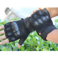 [24小时发货]拳击手套成人格斗半指手套搏击散打拳套跆拳道男武术健身训练搏击 反恐黑色一副