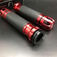 摩托车改装配件碳纤维手把胶踏板鬼火福喜油门把手通用转把大扭油 普通款红色