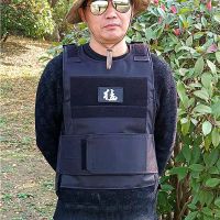 防护马甲战术背心美式户外CS装备多功能幽灵防护马甲影视道具 黑色(送1个贴)