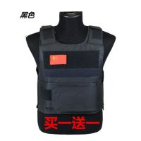 黑鹰战术背心作战马甲轻量化多功能户外真人CS军迷彩防刺野战装备 黑色送护板 均码可以调节大小