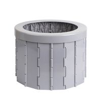 车载马桶折叠便携式可水洗户外应急厕所自驾游车载用品车用坐便器 经典灰-大号折叠马桶-承重300斤