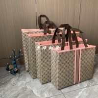 50个无纺布购物袋防水覆膜鞋盒服装袋袋子手提袋化妆品环保袋 粉条酷奇 10个迷你(宽28x高20+10