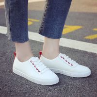 大头帆布鞋女学生韩版豹纹百搭厚底松糕板鞋小白休闲懒人乐福鞋潮 红色 35