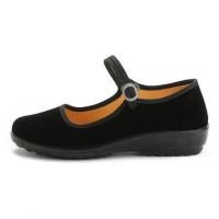 一字牌护士鞋女白色坡跟2021新款美容鞋小白鞋老北京布鞋平底女鞋 下一代平底 35