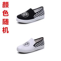 [2双装]网布鞋女夏季懒人帆布鞋女学生韩版休闲小白鞋 T03黑白随机[单双装]特价 35