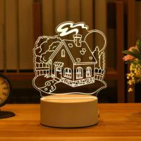 创意生日礼物小夜灯送男女朋友闺蜜LED星空灯毕业礼物3D小夜灯 森林小屋 USB单色暖光