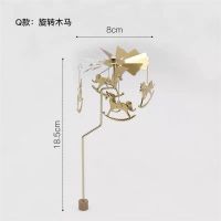 浪漫走马灯烛台旋转木马ins少女心香薰摆件节日创意梦幻烛光礼物 旋转烛台-旋转木马 仅大蜡烛
