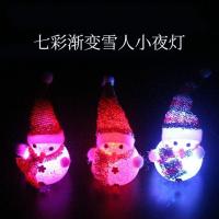 发光雪人圣诞老人 EVA米粒雪人 圣诞装饰品摆件光纤 圣诞树小夜灯 发光圣诞雪人(颜色随机) 1个