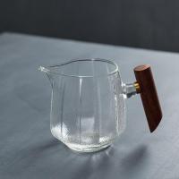 景杨瓷业锤纹玻璃公道杯带把日式玻璃公杯分茶器窑变公道杯分茶器 玻璃白 款式2