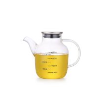 厨房家用玻璃油壶防漏不漏油装油罐酱油壶倒油小用品瓶醋壶调料瓶 钢盖-380ml(带防尘盖) 1个装(赠壶刷+壶垫)