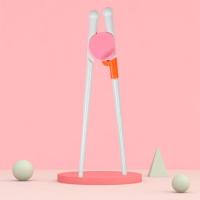 儿童筷子训练筷学习筷宝宝练习筷婴儿吃饭餐具小孩勺子叉子套装 学习筷二段粉色