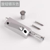 有框玻璃门锁带框铝合金门推拉移门锁不锈钢玫瑰金黑色钛金木门锁 银灰色-旋钮款[插销锁]