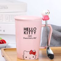 杯子女学生韩版可爱马克杯带盖勺哆啦a梦水杯陶瓷杯情侣杯子一对 凯缇猫 普通装