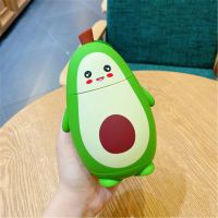 可爱卡通牛油果玻璃杯双层学生简约清新森系水杯便携少女心ins风 可爱牛油果+杯刷