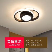 北欧过道灯简约现代门厅灯入户玄关走廊灯创意衣帽间阳台灯吸顶灯 A款黑色+三色变光