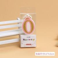 儿童生日数字蜡烛 周岁百天派对创意生日蛋糕蜡烛布置粉金蜡烛 粉金数字0