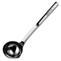 德国304不锈钢隔油勺喝汤神器家用油汤分离勺过滤油勺漏油汤勺子 201不锈钢隔油勺+清洁刷