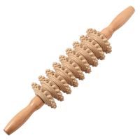 木质经络按摩棒实木制按摩器背部肚子滚轮按摩棒瑜伽擀腿肌肉拍打 特价9轮(塑料轮38cm)