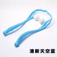 颈椎脖子按摩器腰肩部脊椎夹子家用手动可调式颈部穴位按摩器 天空蓝 按摩器[2个球]加长加厚