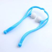 手动颈椎按摩器小型手拿持式肩颈部腰揉捏夹脖子神器家用夹颈仪器 tnt颈椎按摩器--[蓝色]灬