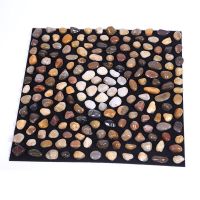 晶脉汽车沙发椅子坐垫天然雨花石鹅卵石按摩垫精品办公室家用四季 五彩圆心(40x40CM)