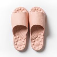 足底按摩拖鞋女夏鹅卵石足疗鞋情侣浴室防滑室内家居家用凉拖鞋男 粉色(EVA7022轻微按摩款) 适合37/38脚穿(标准