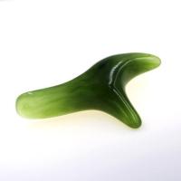 实木质三角按摩雀蜜蜡按摩器穴位脚底按摩棒足部按摩点穴棒足疗棒 (树脂款)翡翠绿