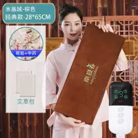 南极春袋盐电加热理疗海盐粗盐热敷包暖宫护腰家用无烟艾灸盐袋子 定时9档经典款一水晶绒棕色 1个盐袋+2个艾草药包+穴位图