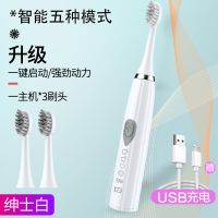 ULTRADENT希尔顿USB充电款电动牙刷多档美白牙齿充电式家用牙刷 充电款白色5档+3刷头+充电线