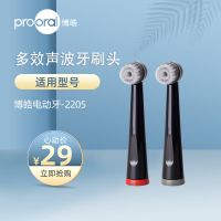 博皓电动牙刷头替换适用于2205电动牙刷标准配件2支装成人 黑色