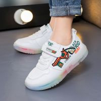 童鞋女2021春夏秋季新款儿童鞋子网面学生板鞋女童鞋子中大童单鞋 白色 春秋单鞋 26 码-内长17cm