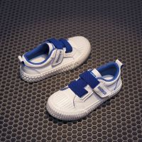 回力童鞋2021春秋儿童休闲鞋男童防滑板鞋女童小白鞋小学生单鞋子 白蓝 25