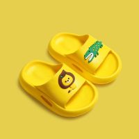 儿童拖鞋夏男童踩屎感室内软底浴室防滑洗澡居家用亲子凉拖鞋女童 黄色 内长15.5cm 25适脚14.5cm