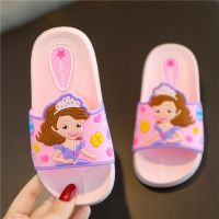 女童拖鞋夏中小童防滑软底卡通可爱公主室内浴室小孩宝宝儿童拖鞋 粉红色008苏菲 一般是拍大2个码数