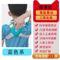 智能矫正带 防驼背神器 美体塑身男女通用隐形学生坐姿脊柱纠正器 蓝色系 尊享款20倍矫正高频提醒