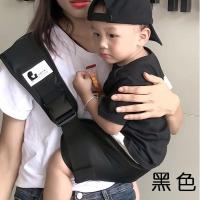 婴儿外出简易多功能四季抱背孩子儿童背带宝宝前抱式腰凳抱娃神器 黑色
