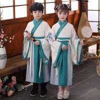 璃落广袖 110 儿童古装汉服男童女童国学服书童表演服装三字经弟子规演出服襦裙