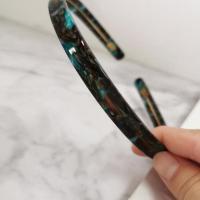 琥珀蓝 基础款复古醋酸板材纹带齿防滑发箍头箍压发发夹洗脸成人女发