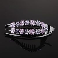 紫罗兰 韩式鸭嘴夹女头饰韩国水钻发卡盘发大号发夹顶夹发饰品夹子三齿夹