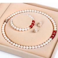 红色玛瑙套装 天然淡水珍珠项链妈妈款送婆婆中老年人玛瑙套装长辈节日礼物