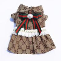 s 咖色女款 潮牌G家宠物衣服情侣装狗狗衣服泰迪棉衣狗胸背带狗狗帽子牵引绳